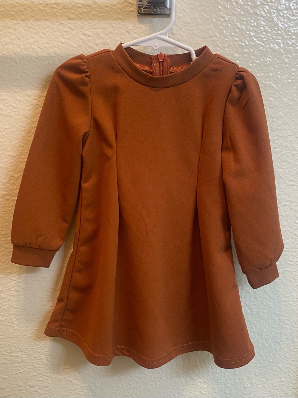 SHEIN Rust-Tone Long Sleeve Dress